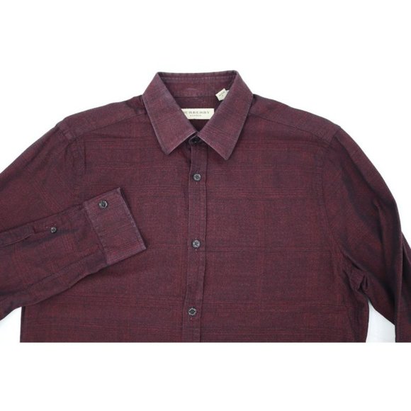 Burberry Shirt Mens Small Plaid Tailored Fit Button Up Long Sleeve Cotton check - Picture 13 of 15